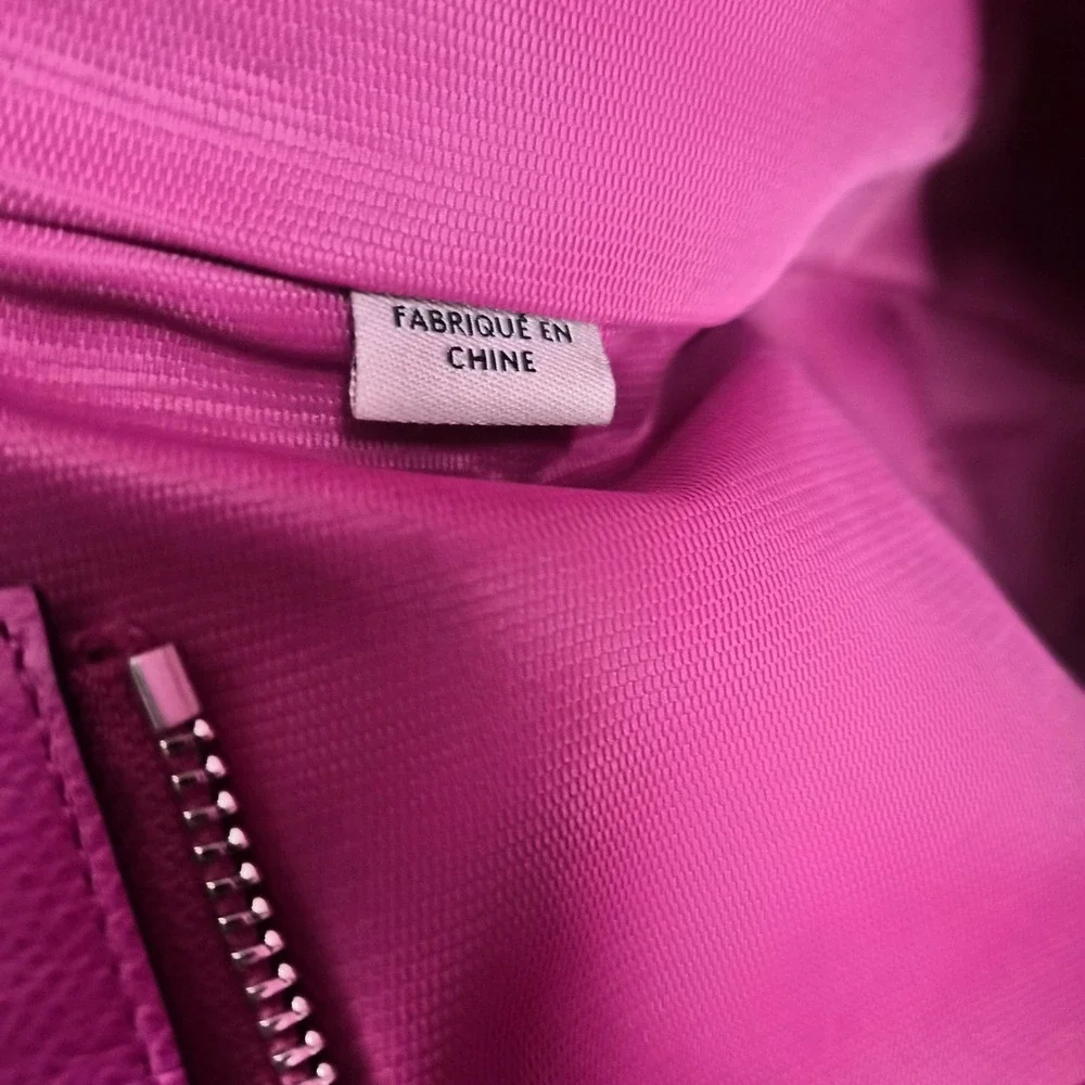 Coach Taxi Tote Pink Pebbled Leather Top Zip